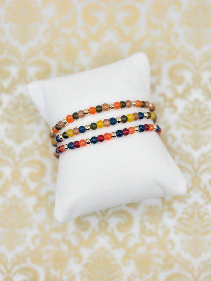 Confetti Style Glass + Gold - 4mm