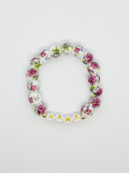 Pink Purple Floral Bracelet