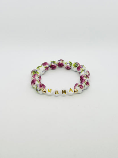 Pink Purple Floral Bracelet