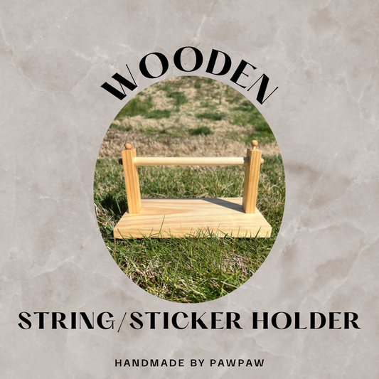Wooden String/Sticker Holder-Roller