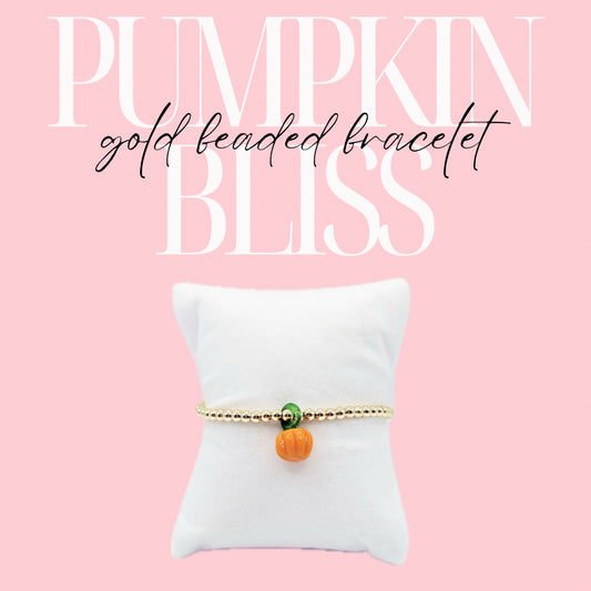 Pumpkin Bliss Gold Beaded Bracelet