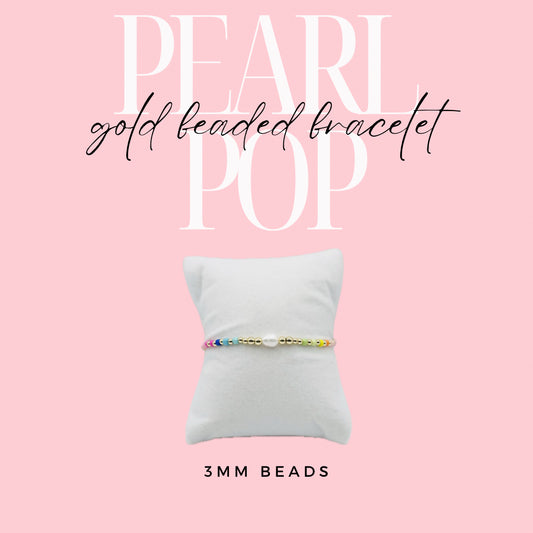 Pearl Pop Gold Beaded Bracelet