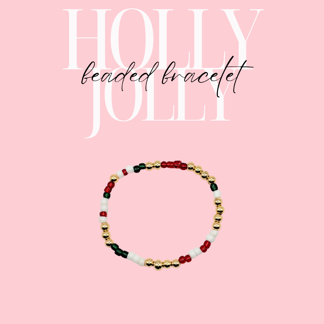 Holly Jolly Beaded Bracelet