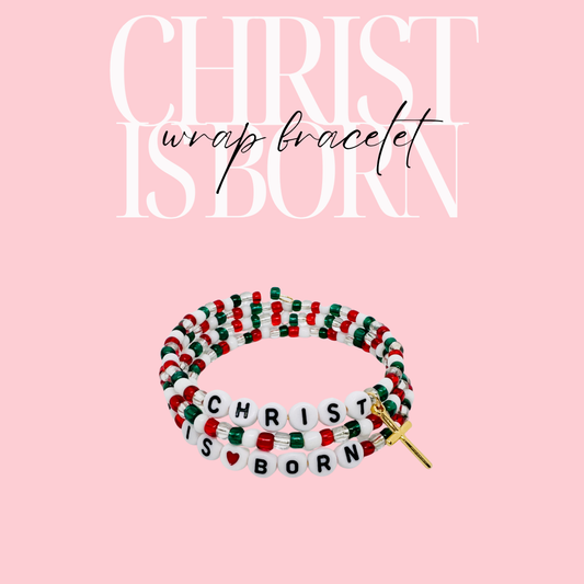 Christ is Born Wrap Bracelet Beaded