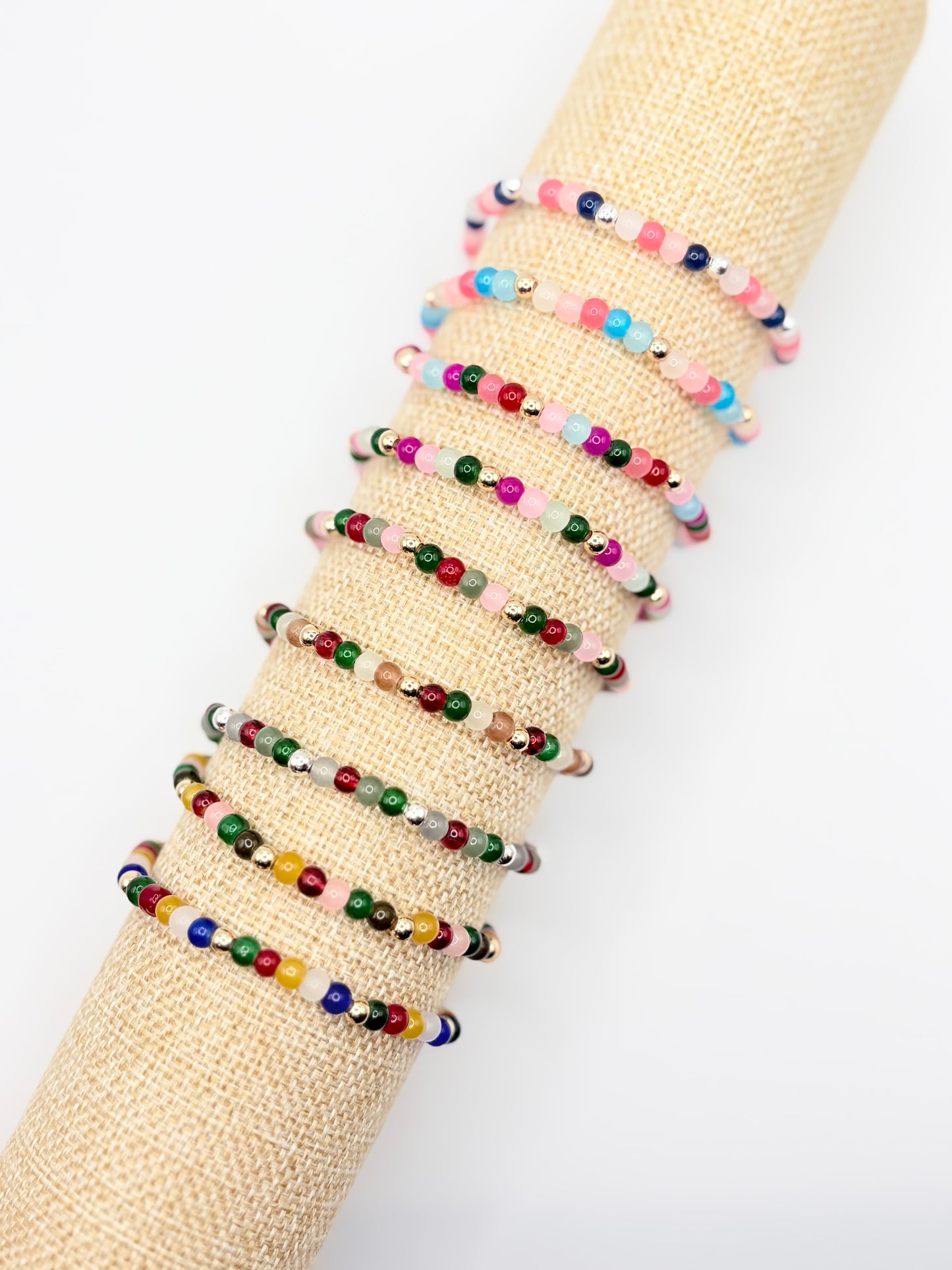 Confetti Style Glass + Gold - 4mm