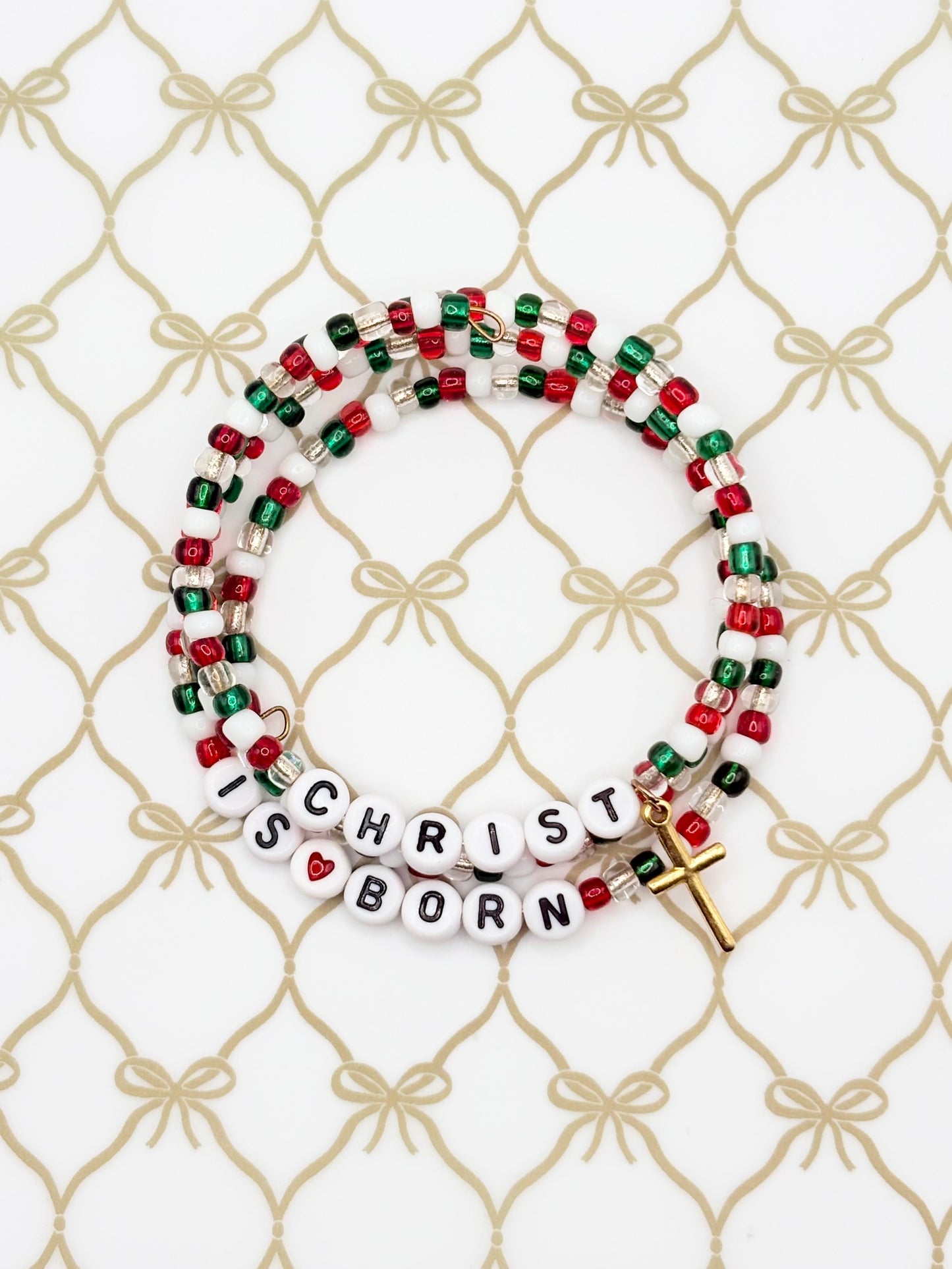 Christ is Born Wrap Bracelet Beaded