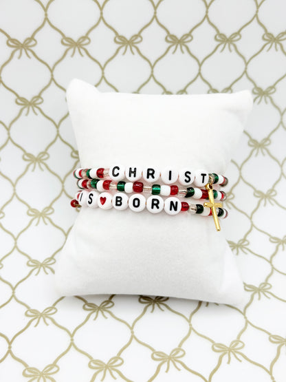 Christ is Born Wrap Bracelet Beaded