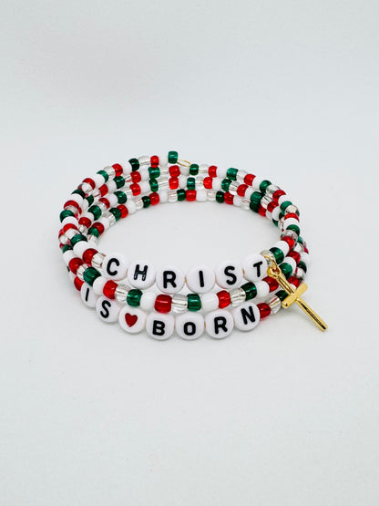 Christ is Born Wrap Bracelet Beaded