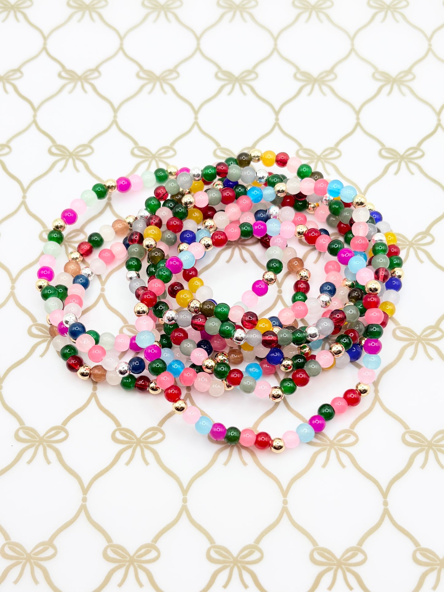 Confetti Style Glass + Gold - 4mm