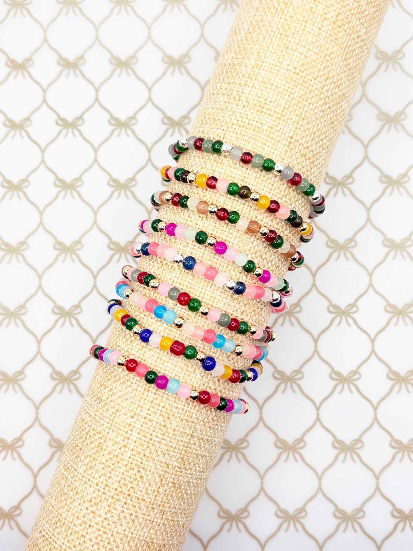 Confetti Style Glass + Gold - 4mm